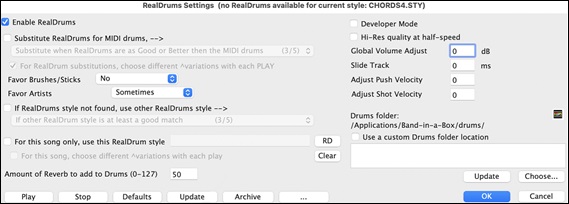 RealDrums Settings 